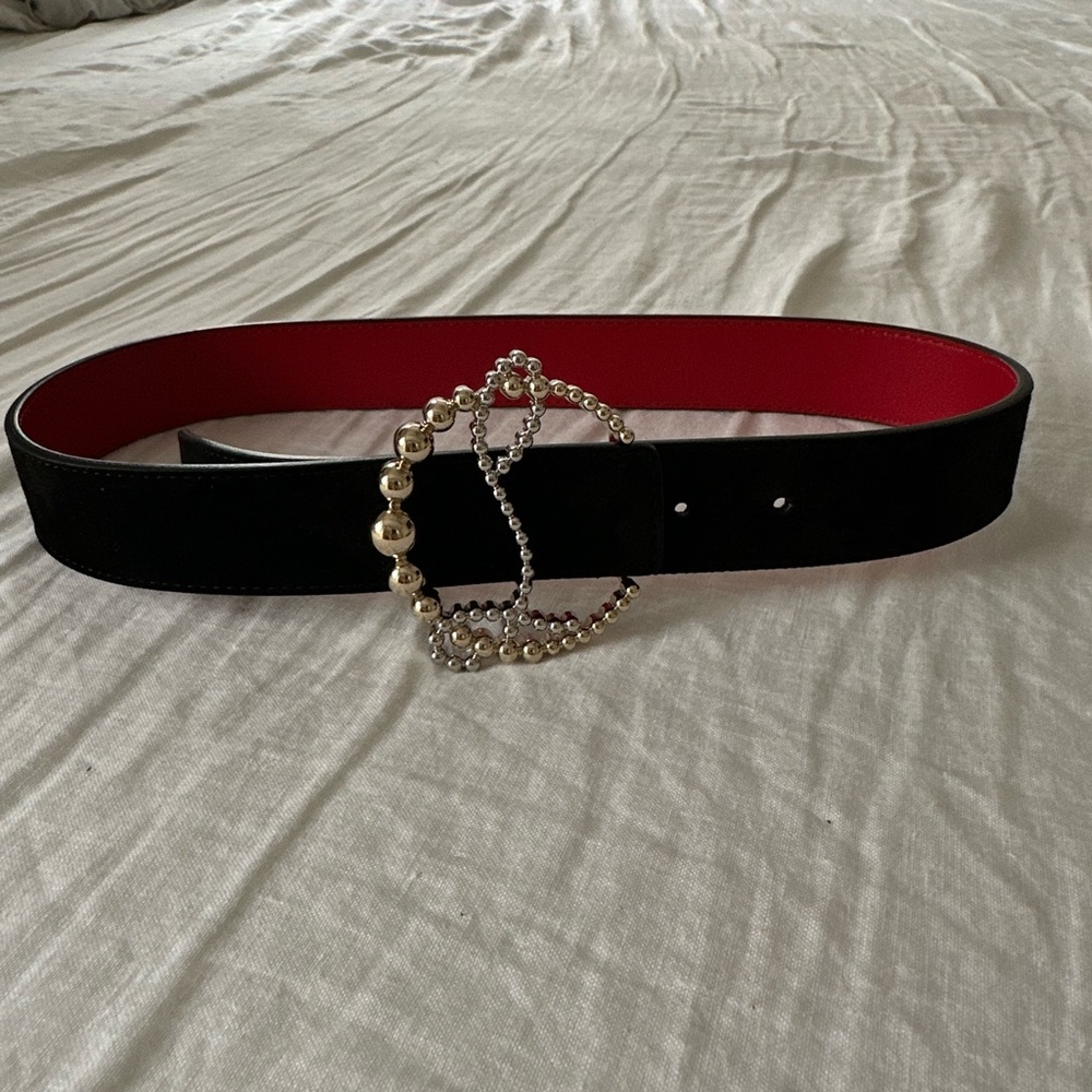 Christian louboutin Monogram Buckle Suede Belt (like new)